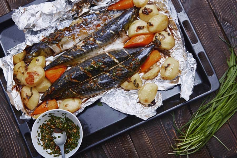 Baked Fish and Vegetables
